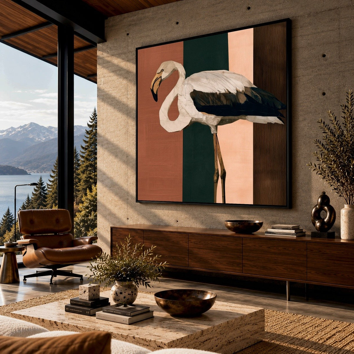 Flamingo, Rose and Pine