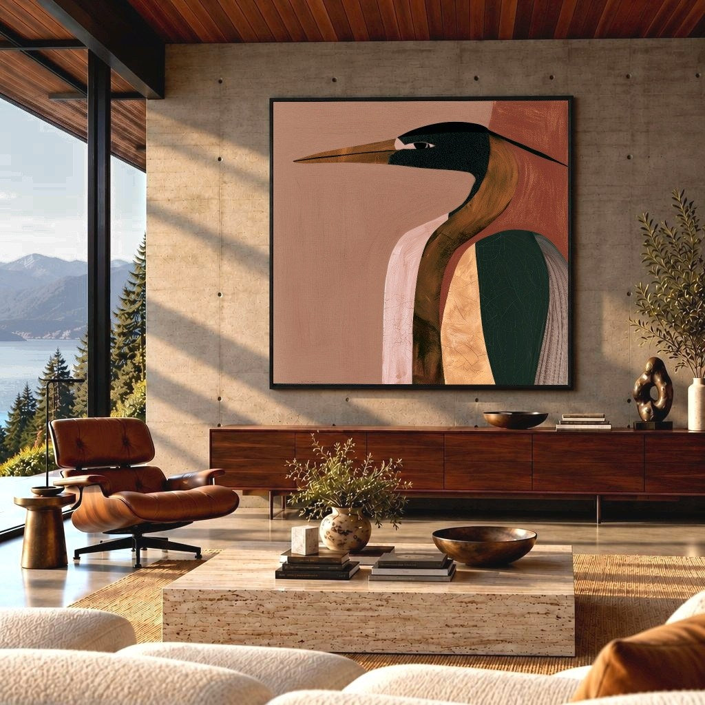 Heron in Terracotta