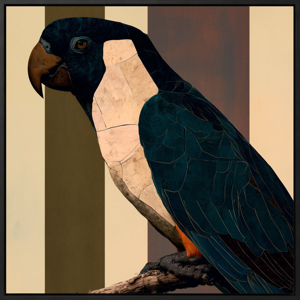 Parrot in Teal Shadow